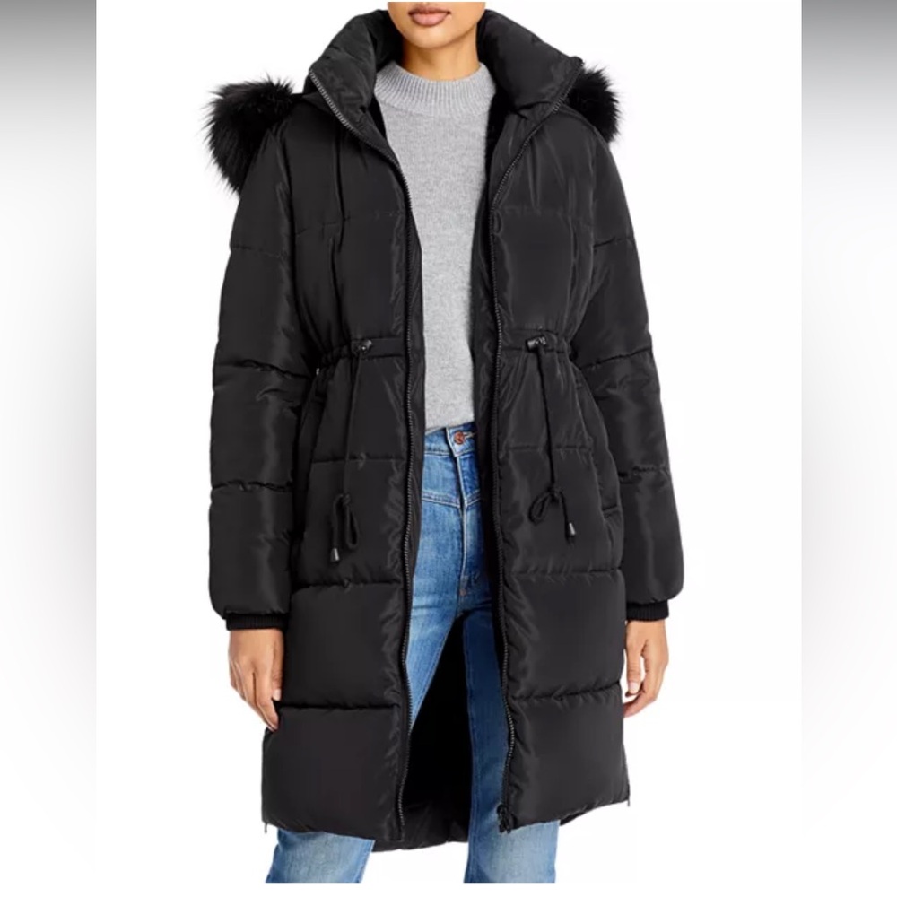 Apparis Mina faux-fur lined puffer winter coat 3/4 length NWT